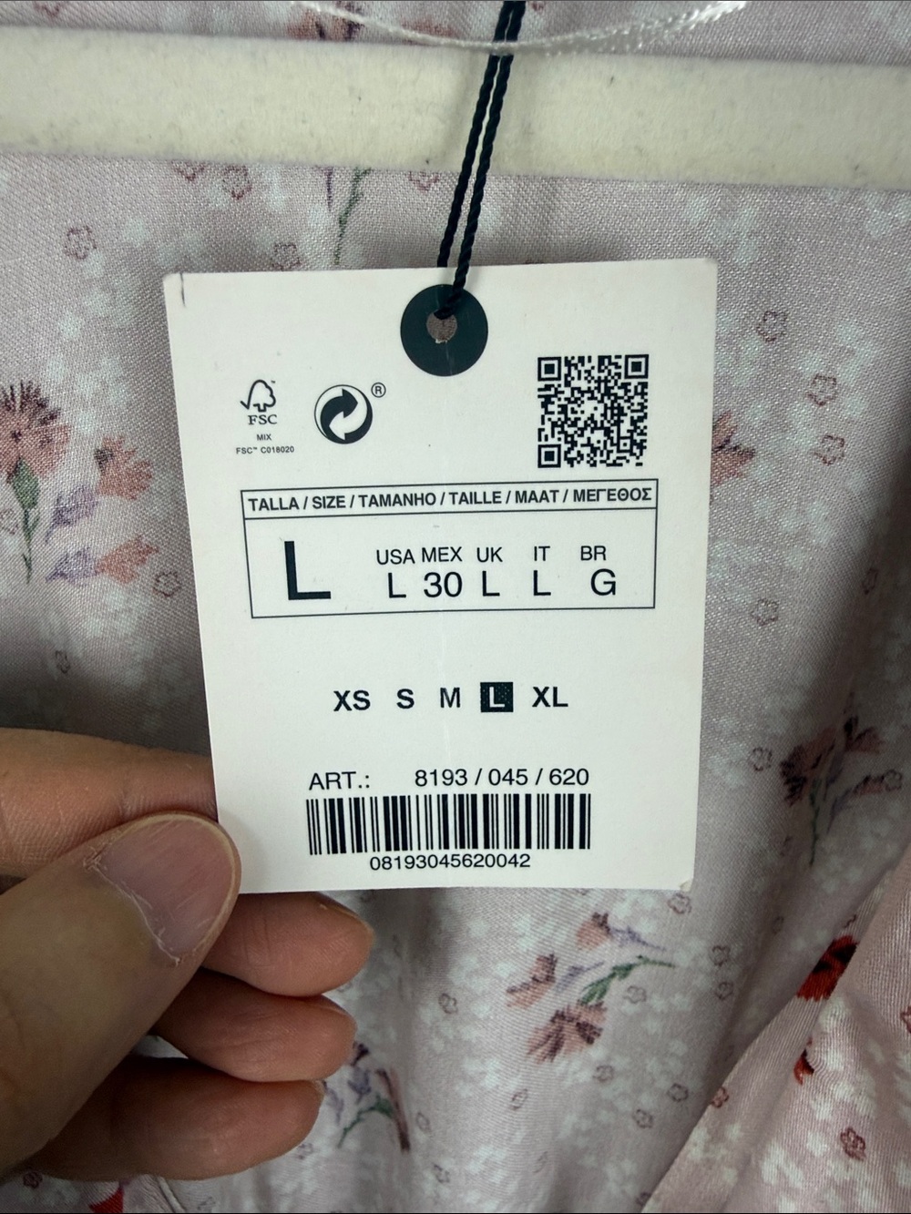 NWT Zara Floral Tie-Front Puff Sleeve Cropped Blouse - Mauve Pink - Size L - Picture 4 of 11